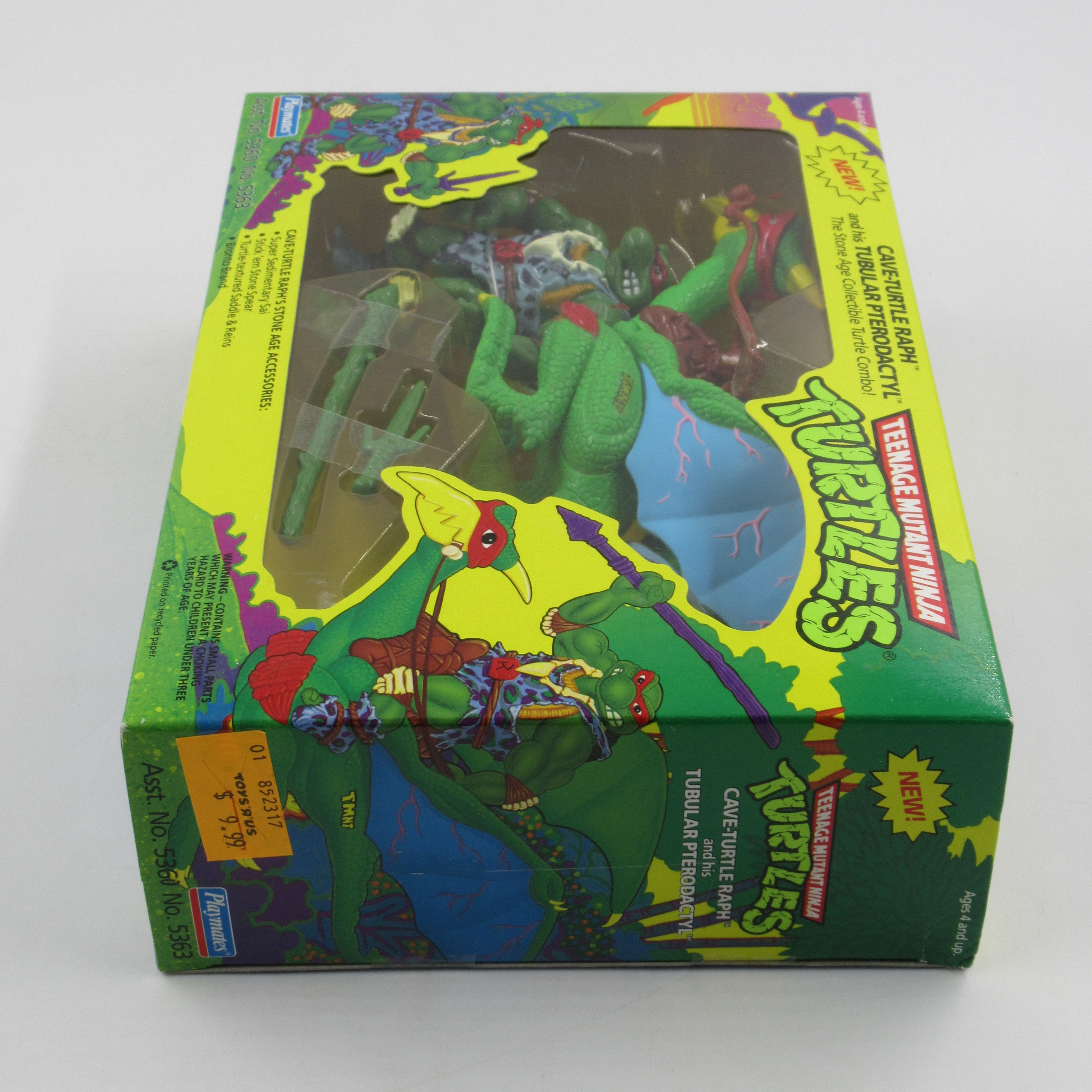 Teenage Mutant Ninja Turtles Cave-Turtle Raph and His Tubular Pterodactyl 4" Figure TMNTs - Playmates (1993)
